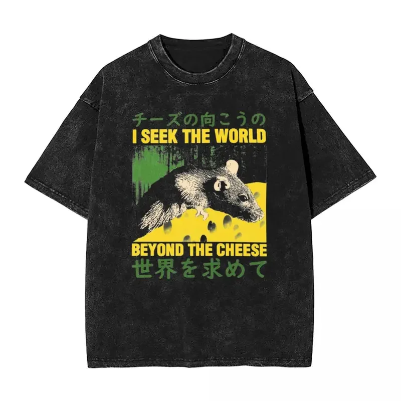 

Футболка мужская с потертостями, уличная одежда, хлопковая хипстерская рубашка за пределами сыра, крысы, мемов, летняя ретро футболка Y2K