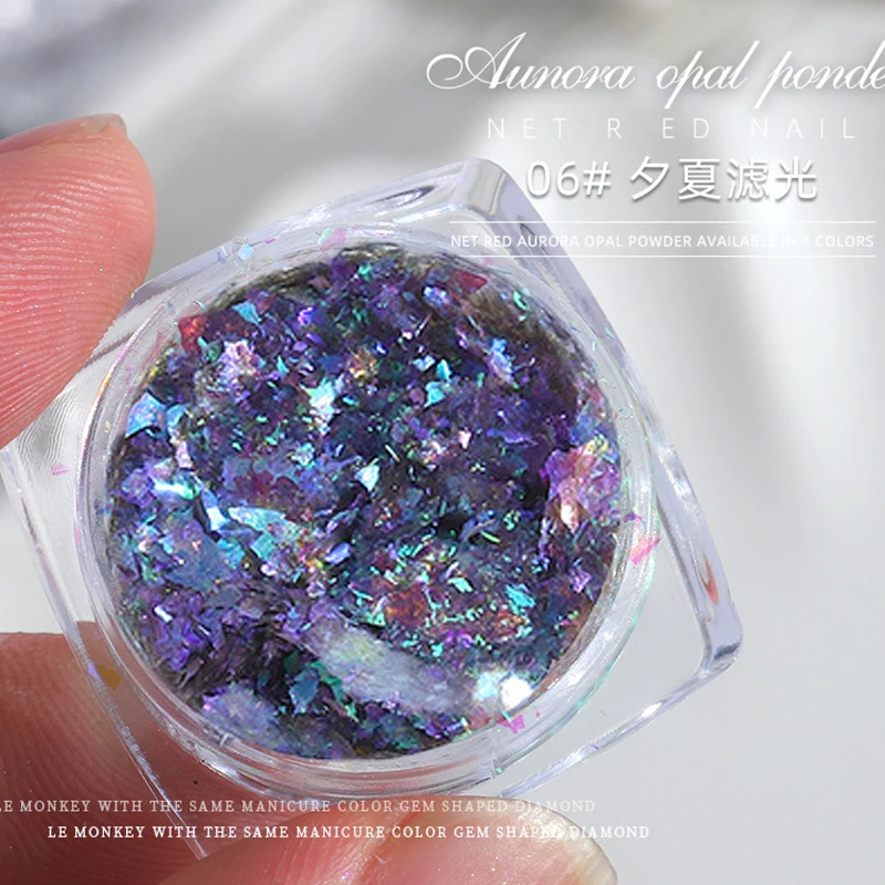 1 Scatola Nail Art Glitter Stars Stars Aurora Opal Powder Gradient Symphony Polarized Magic Mirror Mica Powder Acquerello Powder & * &