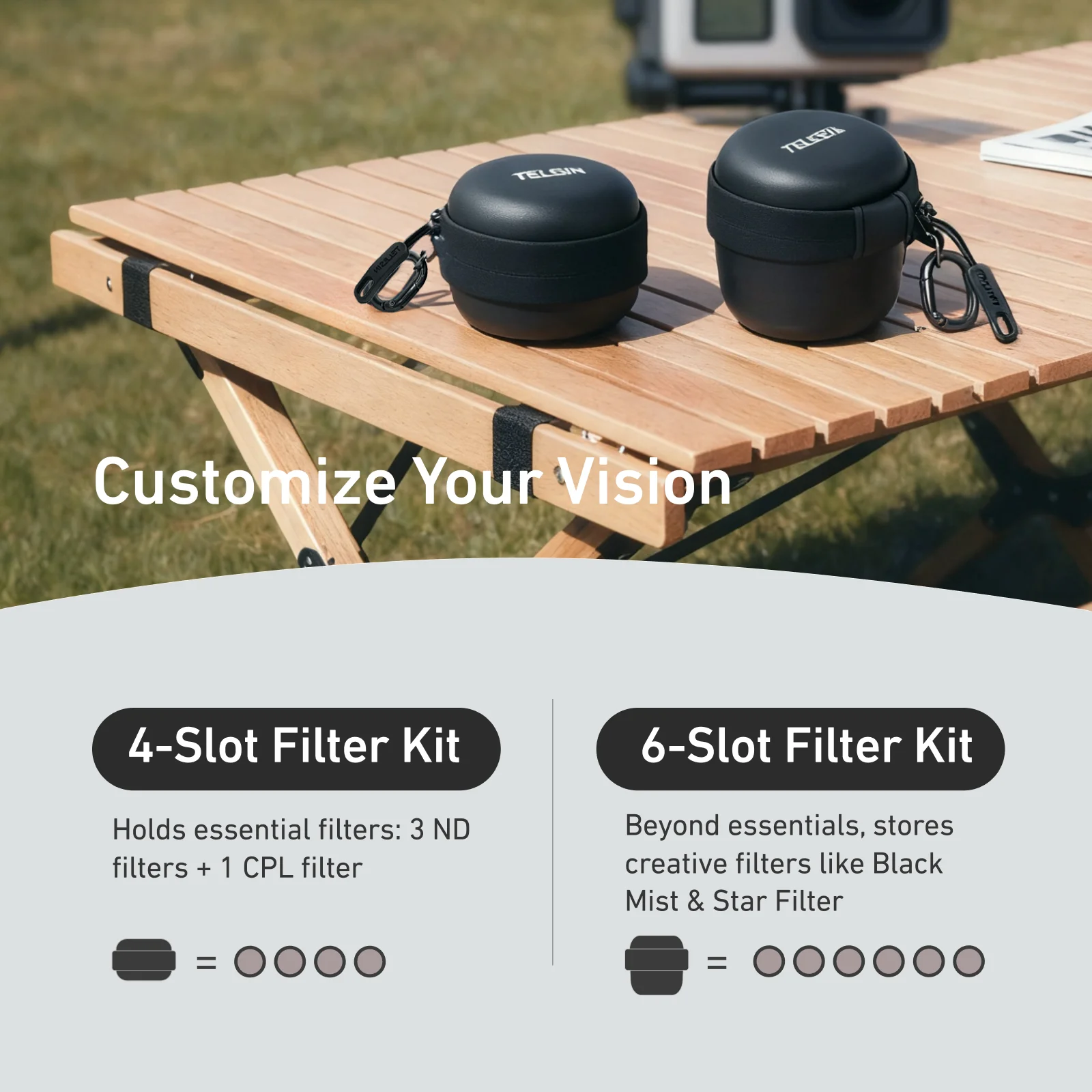 TELESIN Waterproof Hard Shell Storage Box for Action Camera Filters
