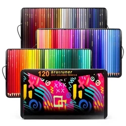 Brutfuner Professional Soft Oil Watercolor Colored Pencils for Artistic Drawing and Sketching (Iron box 120 Colors)
