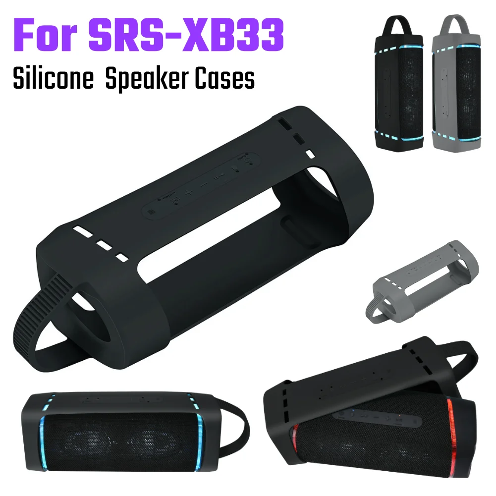 Soft Silicone Carrying Pouch Shock Proof Waterproof Speaker Protective Case Bluetooth-compatible Speaker Cover for Iconic Brand SRS-XB33