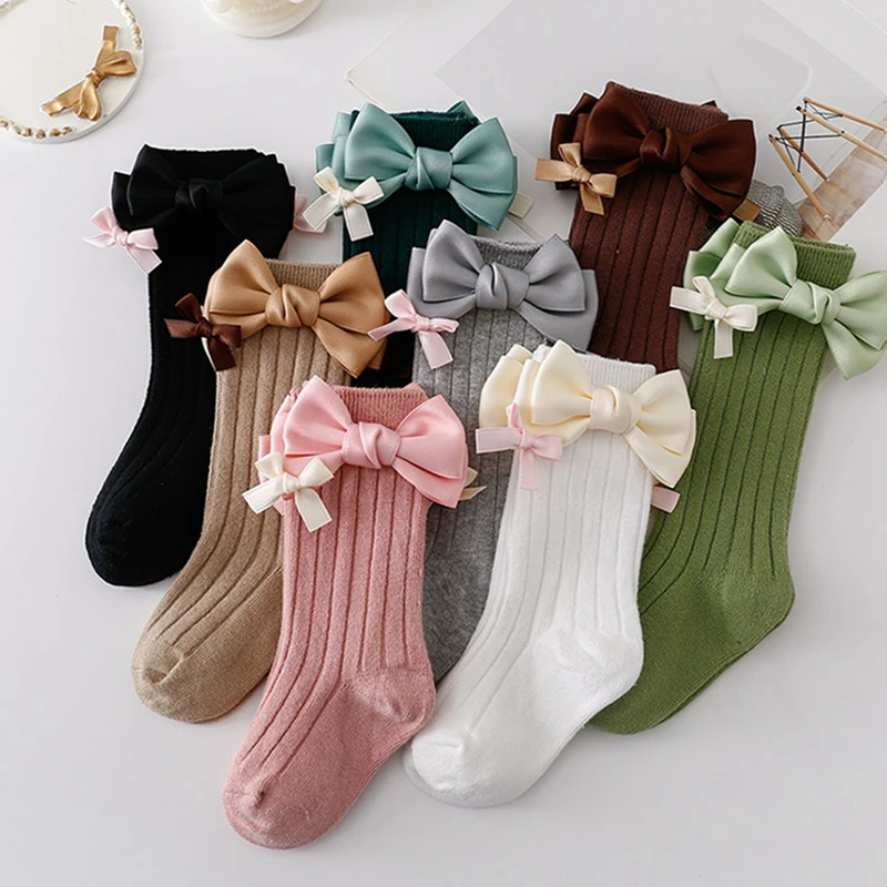 

0-5Years Toddler Baby Girls Princess Socks Cute Bow Socks Breathable Tube Socks for Infant Kids Clothing Accessories