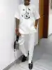 Shebu O-neck Half Sleeve Dashiki Outfit
