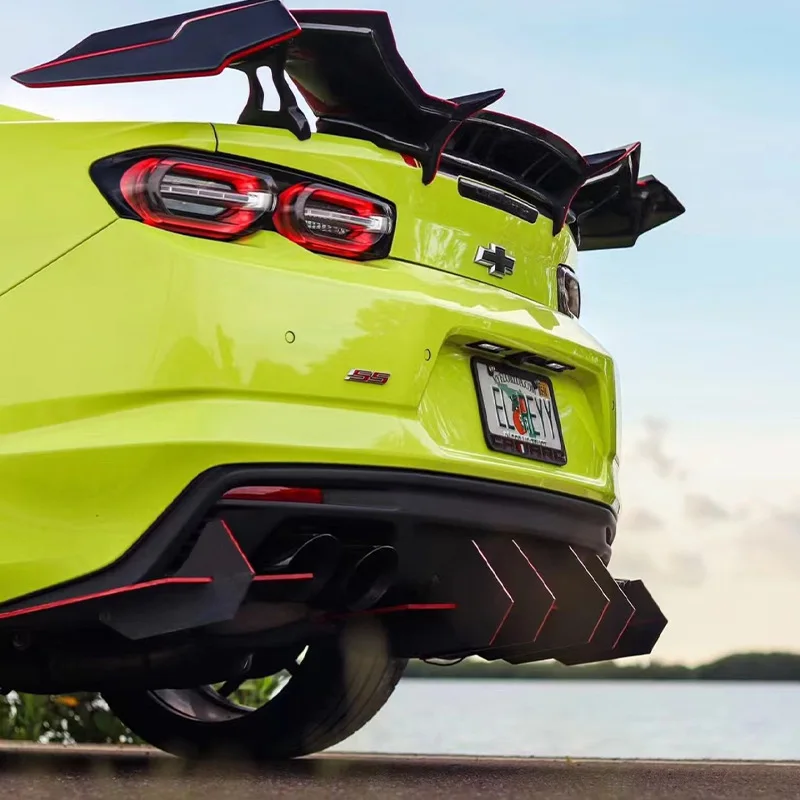 쉐보레 카마로 6세대 2015-2025 리어 범퍼 디퓨저 립 에어핀 카나드 블랙 5mm 두께 자동차 외부 개조 바디 키트