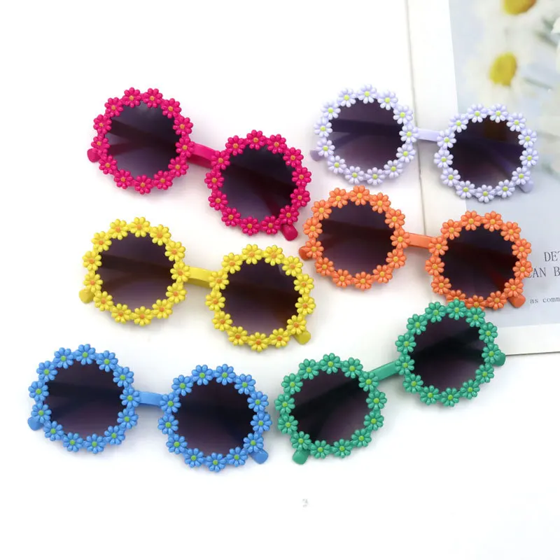 Children Sunglasses Acrylic Flower Baby Girls Boys Classic Sport Shades Outdoor Sun Protection