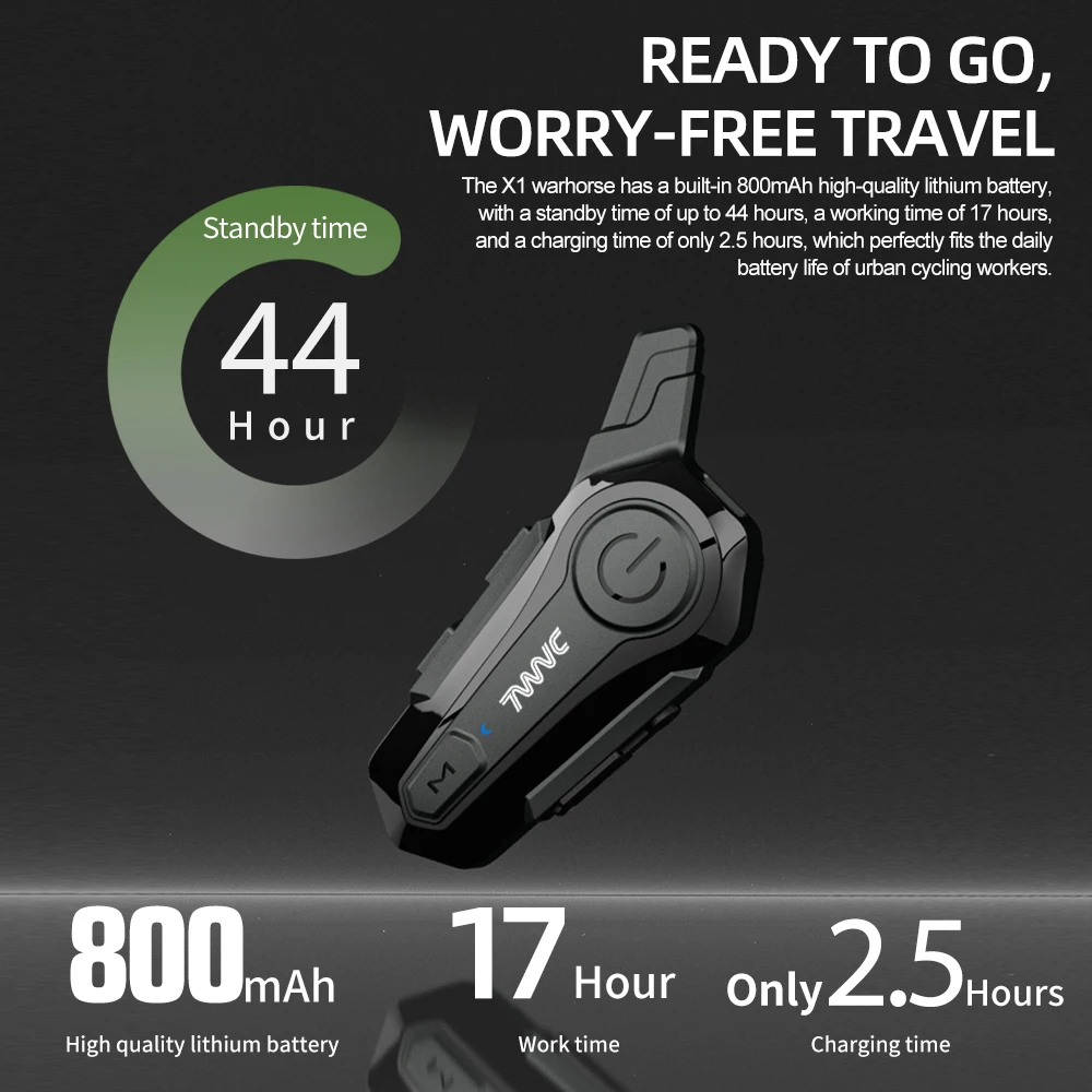 Bluetooth Motorcycle Helmet Intercom Headset For 2 Rider 1000M