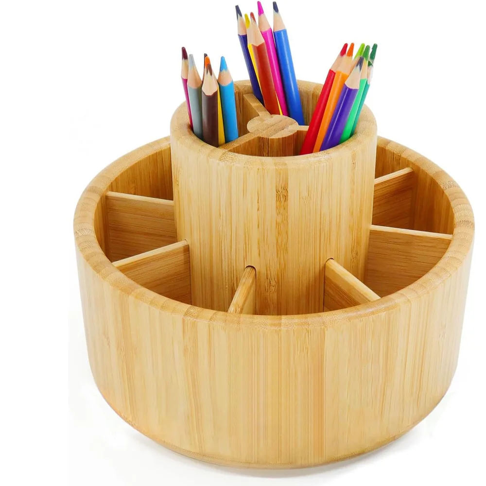 Bamboo Multi-Purpose Holder Makeup Tool Storage Box Stationery Storage Holders