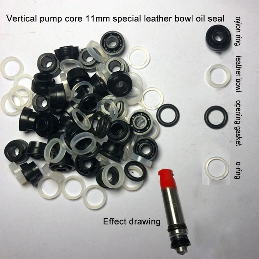 

Vertical Jack Pump Core Oil Seal Gasket Old-Fashioned Leather Bowl 11mm/12mm Car Repair Tool Part 5 Sets