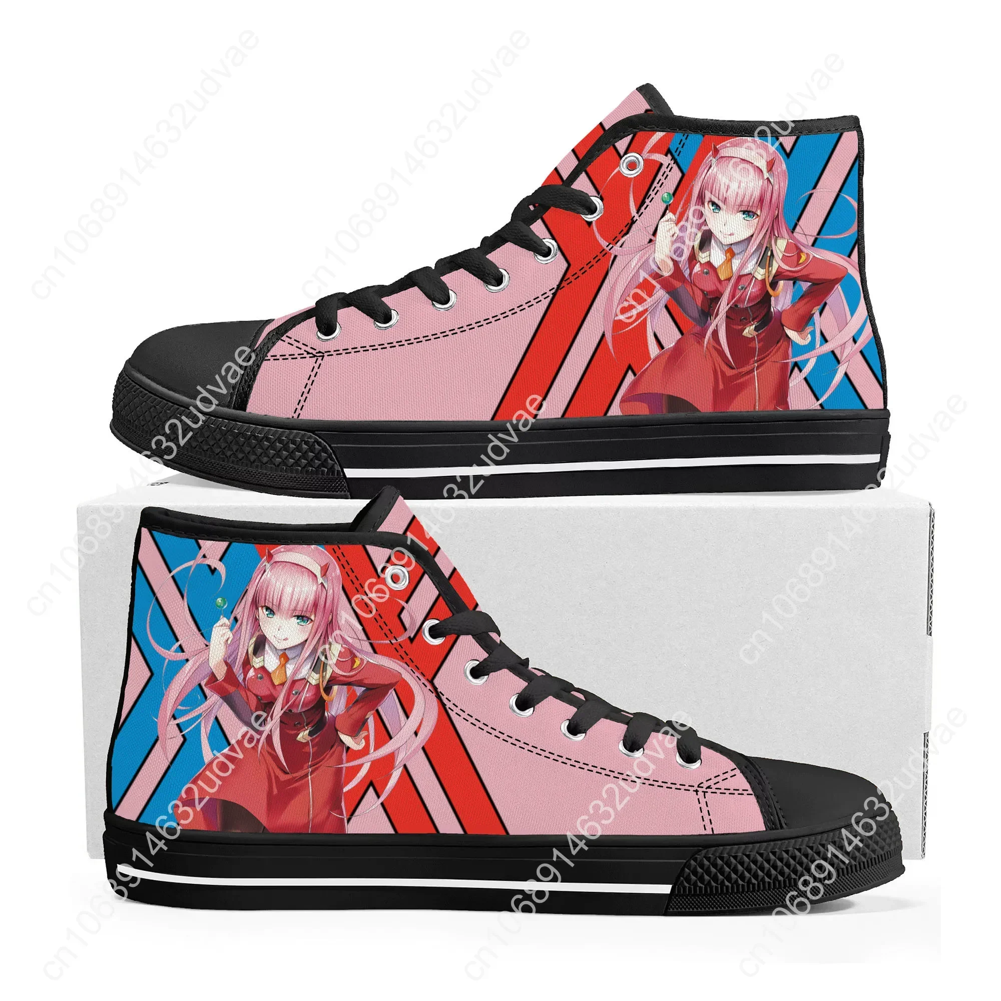 DARLING In The FRANXX Zero Two High Top Sneakers Mens Womens Teenager High Quality Canvas Sneaker Casual Couple Custom Shoes