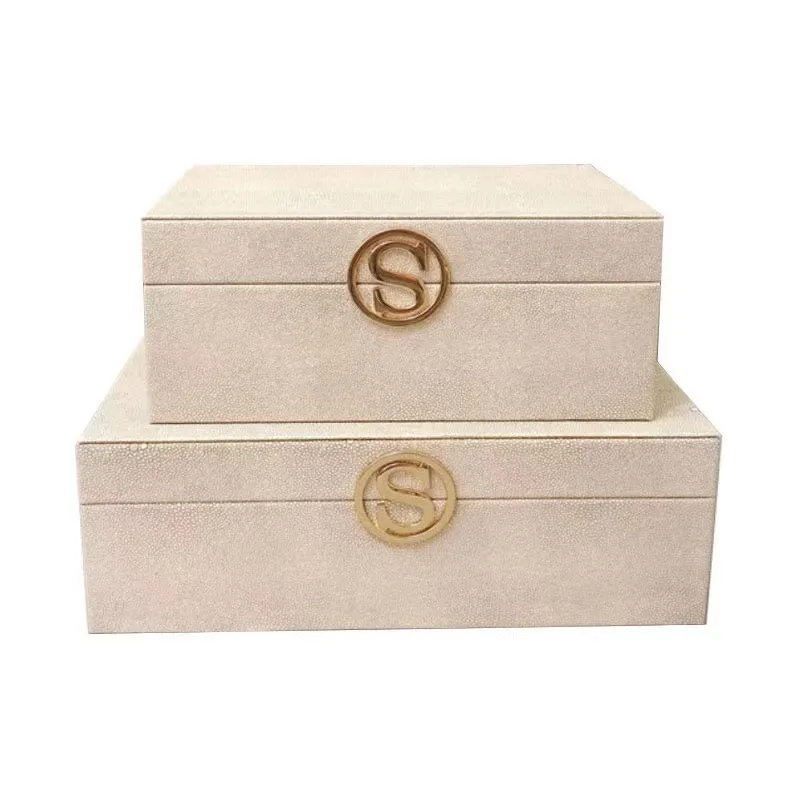 Leather Jewelry Box Exquisite Double Wooden Frame Storage and Organization Luxury Jewelry Box Display Showcases Packaging
