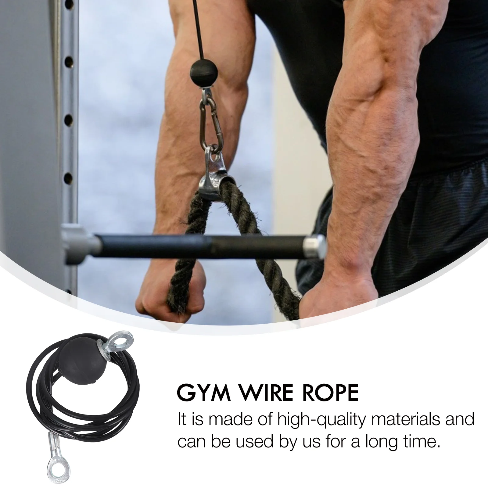 

Fitness Pulley Cable Replacement Gym Cable DIY Pulley Cable Attachment Heavy Duty Steel Wire Rope for Cable Machine Home Gym