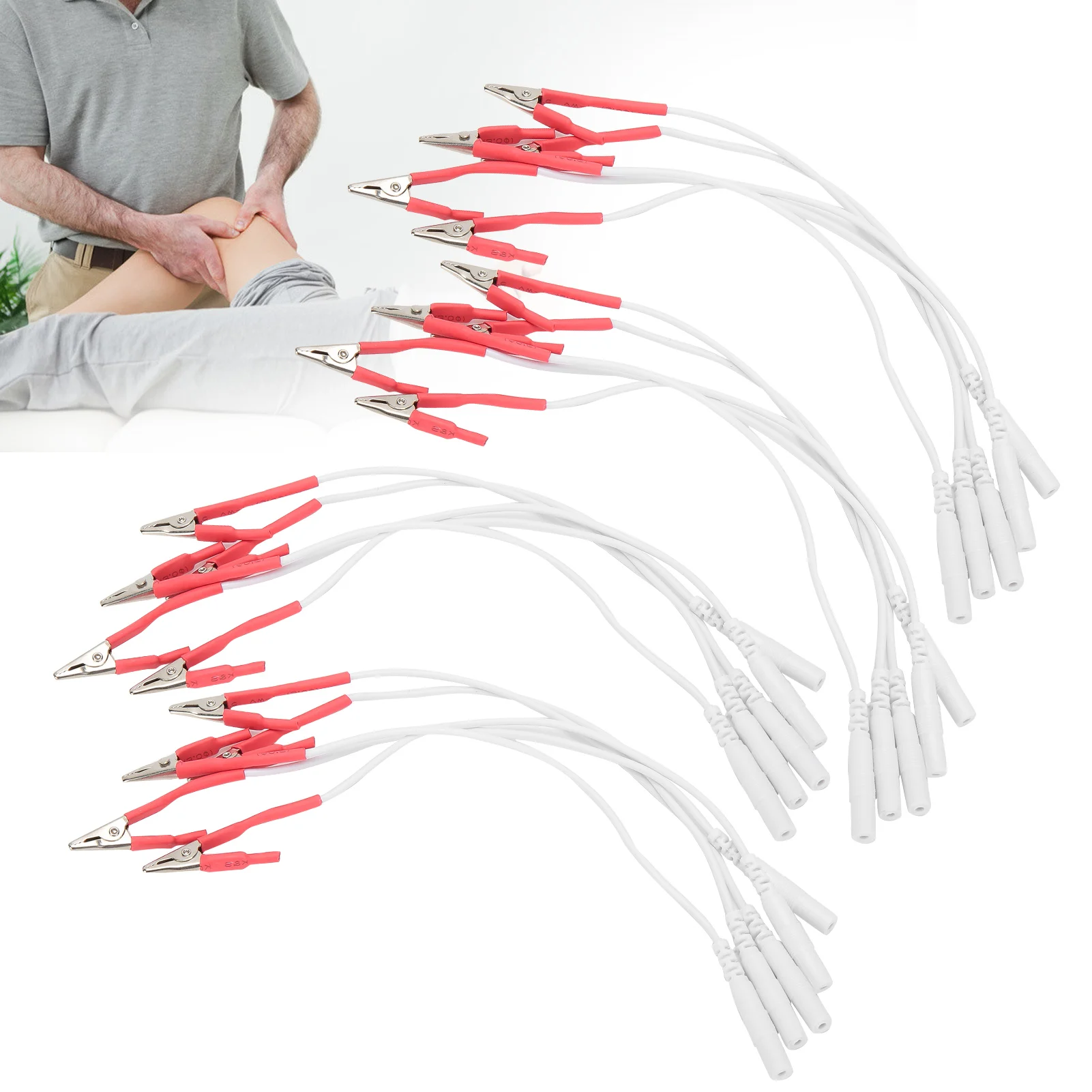 Electrode Lead Wires Clip Electrode Cables 20pcs/bag For TENS Unit Physiotherapy Machine