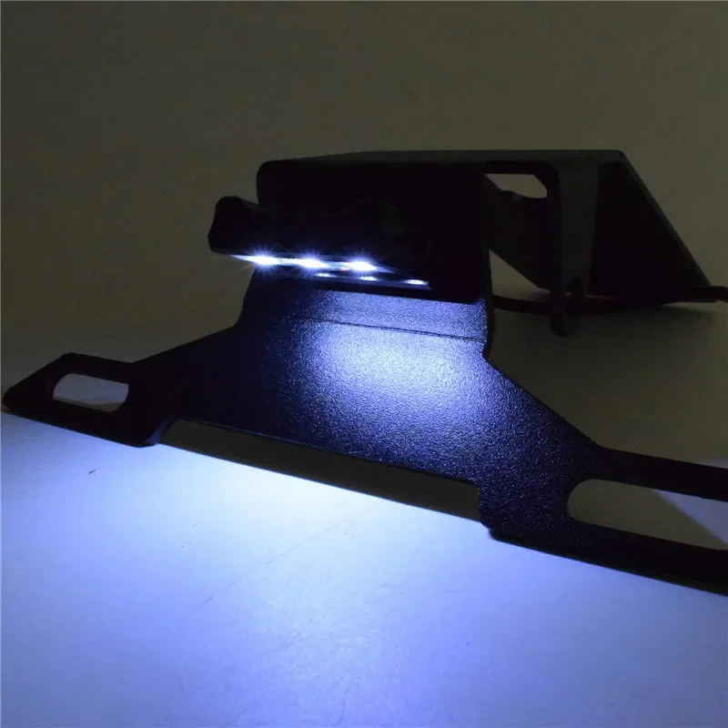 Motorbike Rear License Plate Holder Frame w/ LED L..