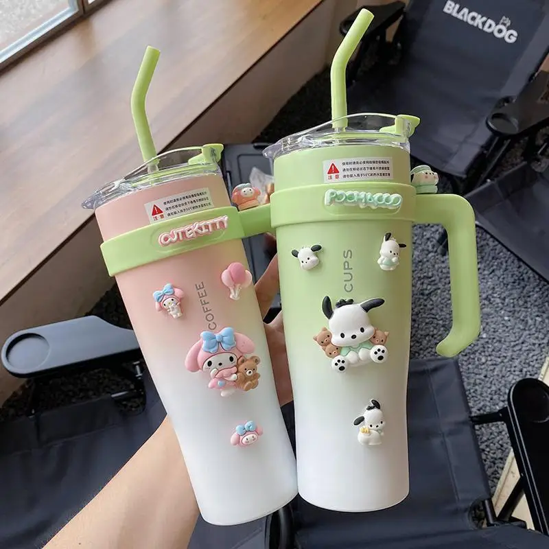 

40Oz 1250Mi Hello Kitty Tumbler Mug Sanrio Cinnamoroll My Melody Stainless Steel Vacuum Straw Thermal Water Cup Cold Hot Car Cup