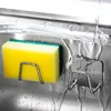 Wholesale Stainless Steel Sink Sponge Holders Self Adhesive Kitchen Drain Drying Rack Shelf Home Storage Wall Hooks Organizer 2