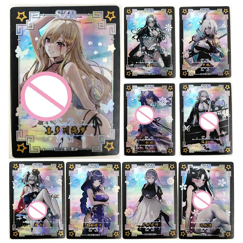 Anime Starlight Girl Kitagawa Marin Tohsaka Rin Shenhe Two-Color Flowing Gilt Szr Collezione Di Giochi Di Carte Rare Boys Regali Di Compleanno