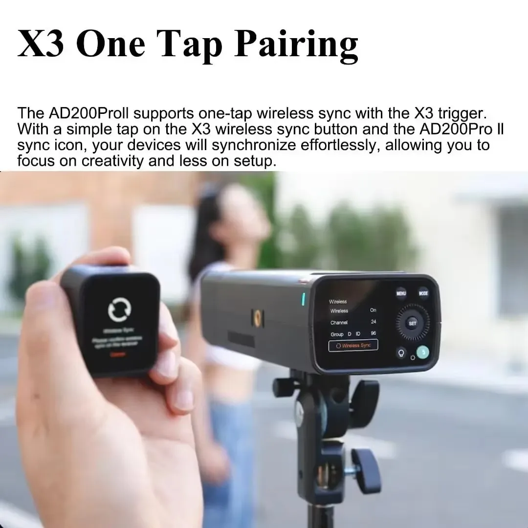 Godox ad200Pro ii ad200 Pro ii TTL 2.4G Wireless Camera Pocket Flash Light Compatible with X3 For Nikon Canon Sony Fuji