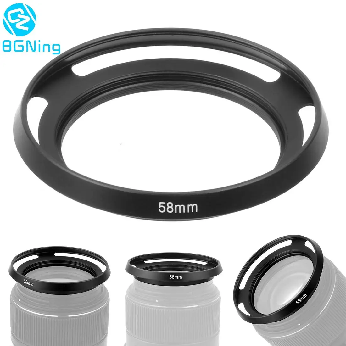 Universal Metal Ultra-thin Hollow Wide-angle Camera Lens Hood For DSLR Cameras 37 39 40.5 43 46 49 52 55 58 62 67mm Accessories
