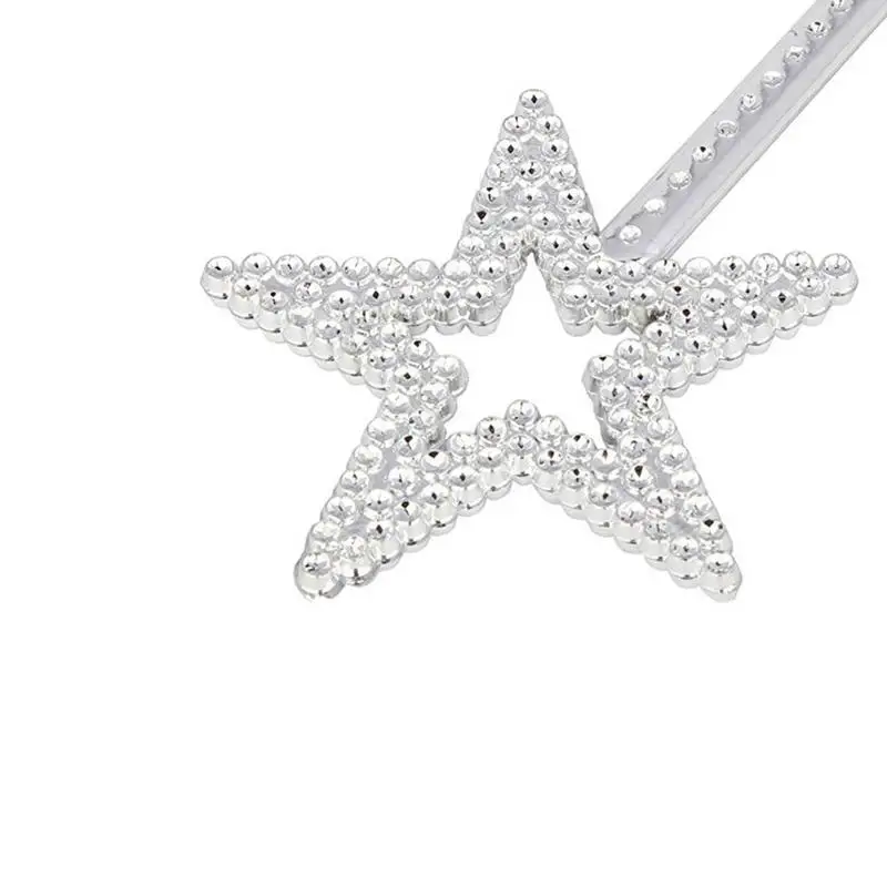 Magic Wand 1pc Fairy Wand 13 Inches Golden Silver Angel Star Wand for Girls Stage