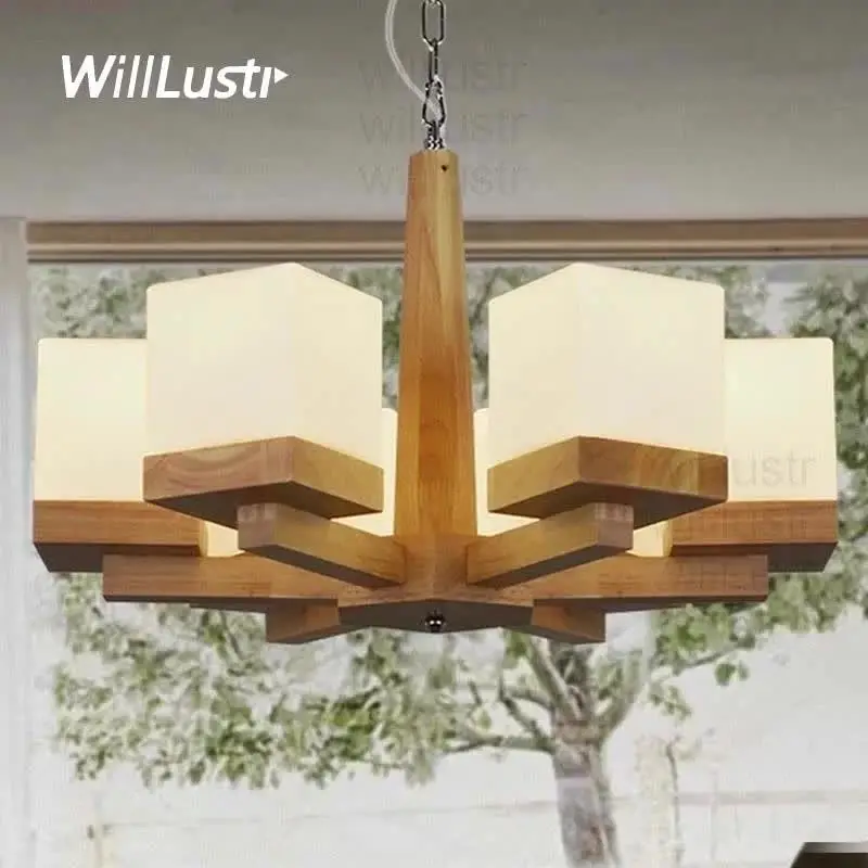 Подвесной светильник willlustr Cubi дуб белый стекло