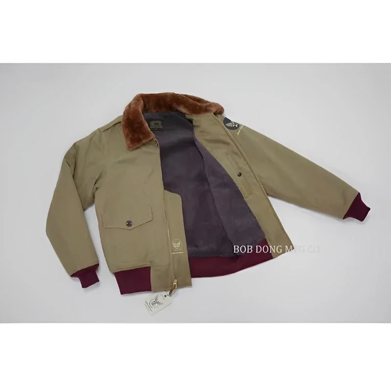 BOB DONG B-10 Bomber Jacket Vintage Style Flight Clothing Warm Wool Lined Short Coat 3