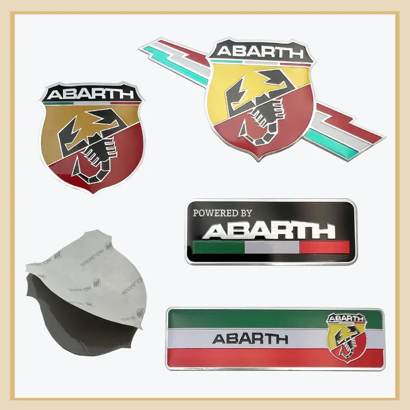 3D Alluminio Car Styling Sticker Italiano Abarth Scorpion Sticker Badge Decalcomania Abarth Punto 124 125 500 595 695 Fiat Viaggio
