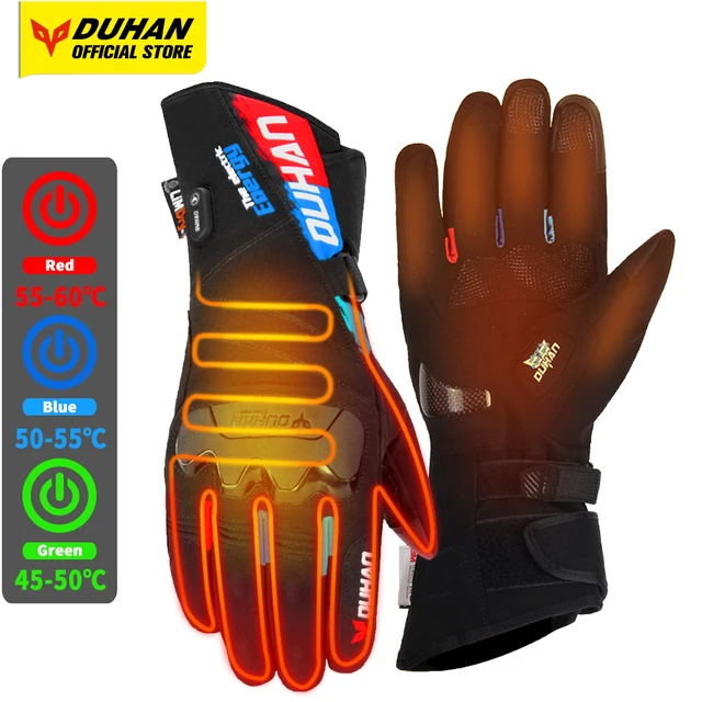 Duhan-luvas para motociclismo com aquecimento, à prova d'água, à prova de vento, proteção para o inverno, acessórios para andar de moto 1