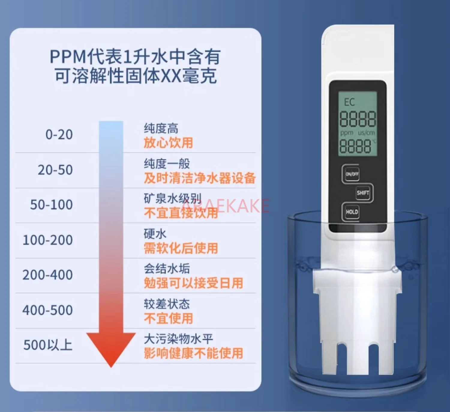 High precision TDS water quality testing pen, household tap water and drinking testing pen, purifier, quality