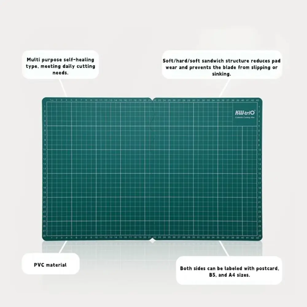 PVC 접이식 커팅 패드 접이식 수동 DIY 공예 작업대 패치워크 컷 패드 A3-A4/A4-A5 사이즈 전환 가능 커팅 매트 DIY 공예