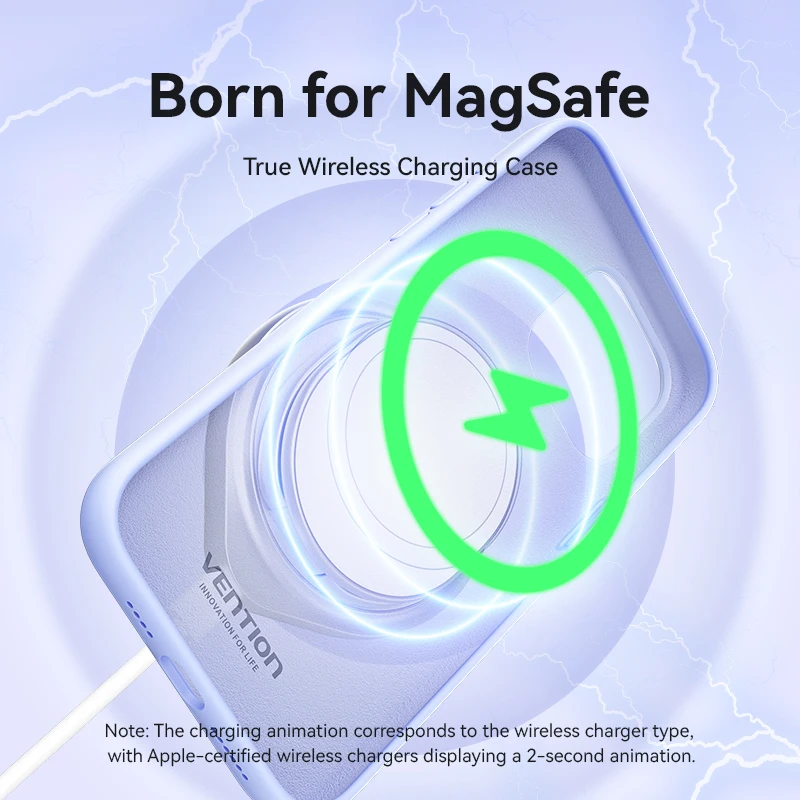Vention Silicone Magnetic Wireless Charging Phone Case Cover