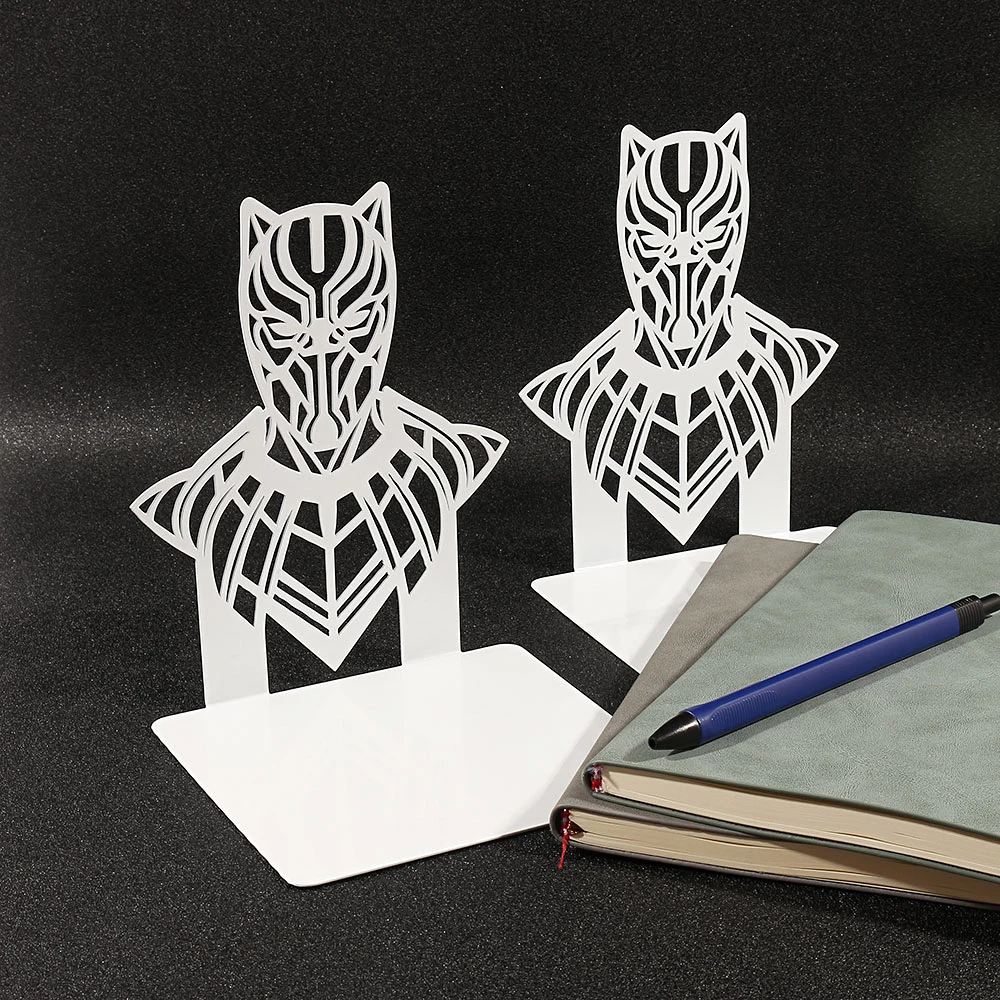 Marvel Black Panther Metal Bookends for Shelf Classic Figure Collection Decoration Books Support Stands Gifts for Fans 2