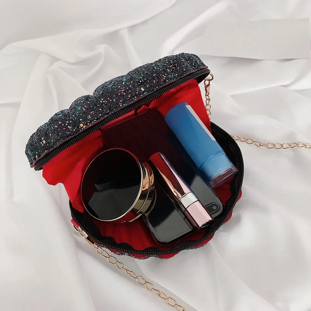 Women Shoulder Handbags Shell Bag Chain Cute Sequins Small Bag Phone Money Pouch Zipper Crossbody Bags for Women Bolsa Feminina crossbody bag women handbags