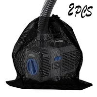 2PC Anti-clog Pump Barrier Bag Pump Filter Mesh Bag Mesh with Drawstring Reusable Pond Pump Protector for Pond Biological Filter 1