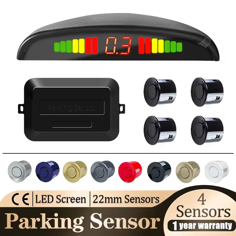 Parking Sensor Kit 4 Sensors LED Display Backlight Reverse Backup Radar Monitoring System parking sensor kit,led parking sensor kit,parking sensor