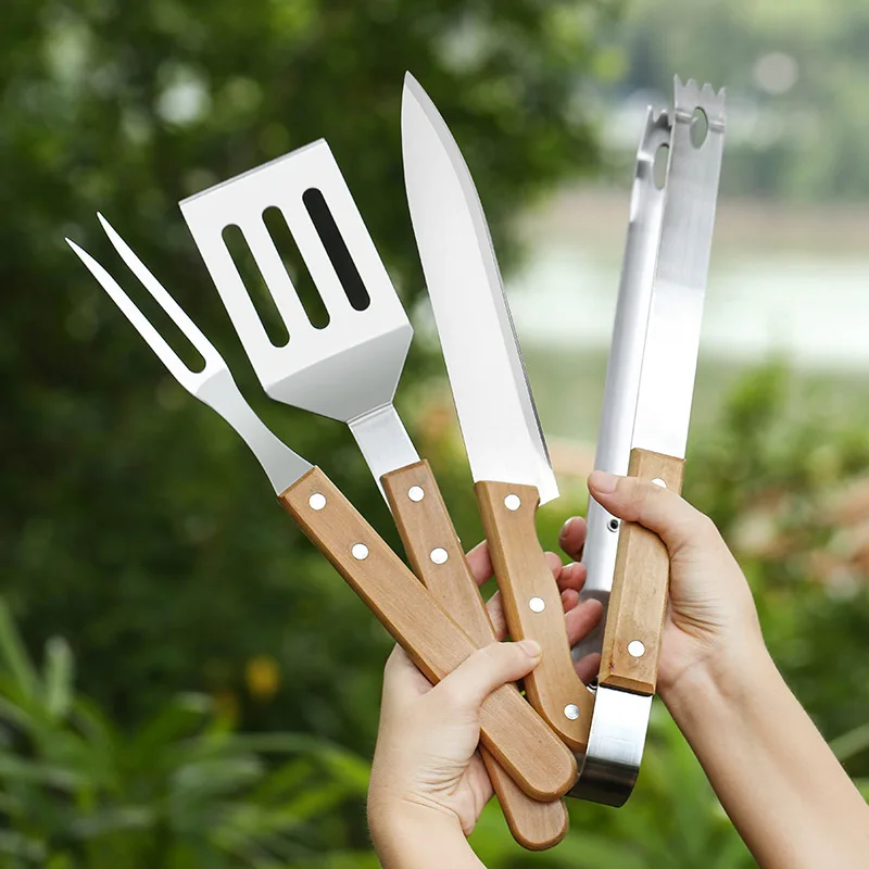 Grill Set with Spatula, Fork, Tongs in Custom Personalized Box