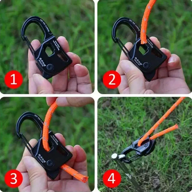 Heavy-Duty Aluminum Alloy Tent Rope Tensioner – Durable,Rustproof,Lightweight Cord Adjuster for Secure Camping,Hiking & Outdoor 3