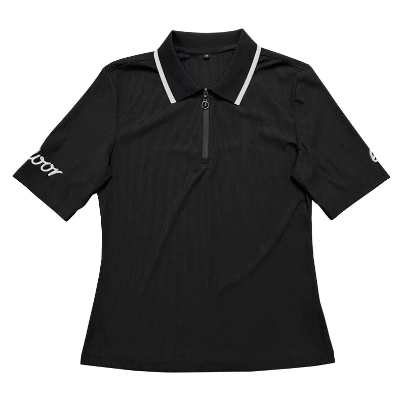 Summer Women's Golf Sports Shirt Solid Color Short sleeved T-shirt Outdoor Casual Quick Drying Lady Slim Fit Polo Shirt Top