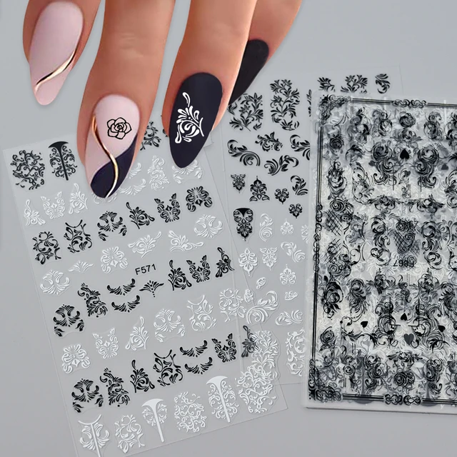 Dark Style Series Nail Art Stickers Decals Self adhesive - Temu