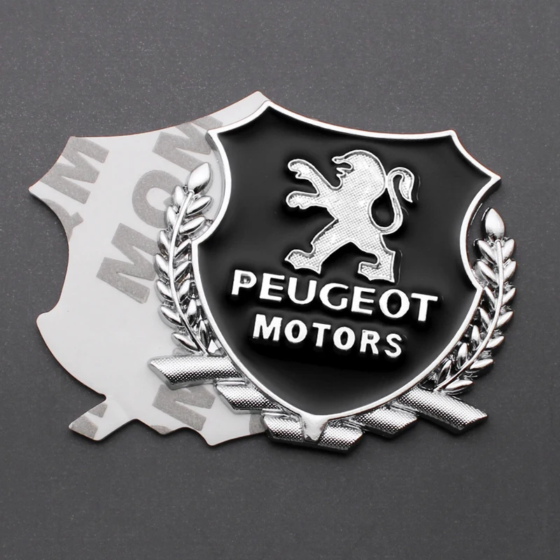 2pc 3D Metal Car Emblems Badge Stickers Decoration Decal For Peugeot 3008 208 407 406 4008 206 5008 308 307 301
