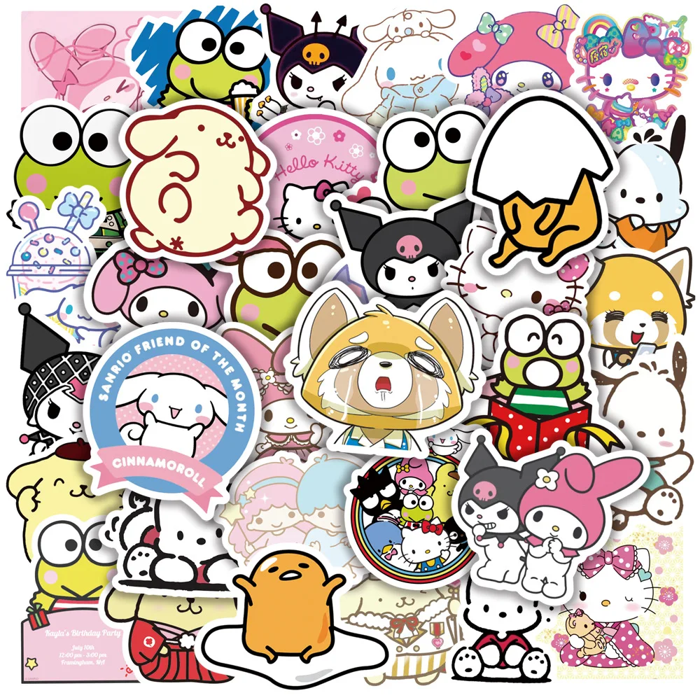 50pcs/Set Anime stickers cartoon Sanrio Kuromi My Melody Computer Mobile  Phone Cup Trolley Case Waterproof Graffiti Sticker toy - AliExpress