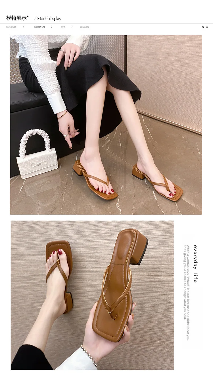 Infradito da donna con clip per punta 2025 Estate nuova moda