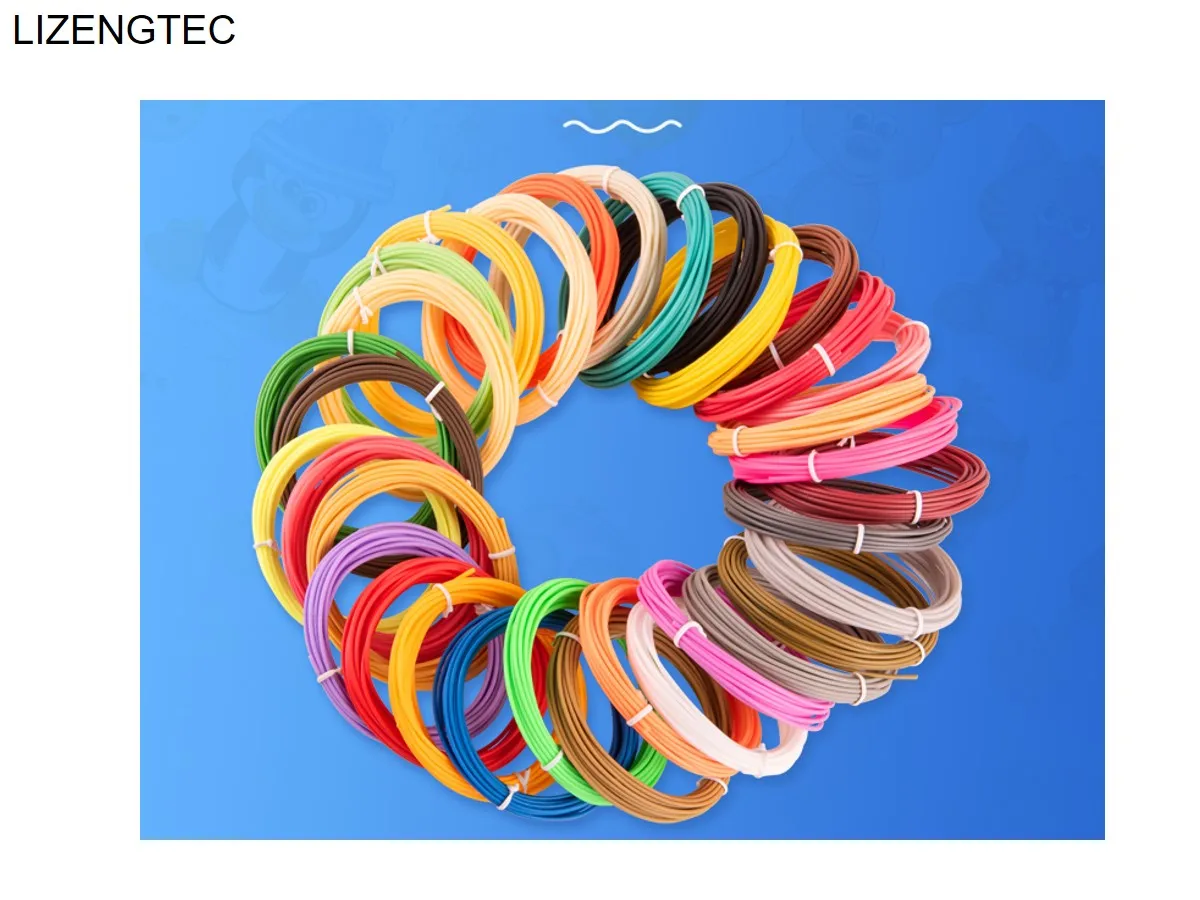 LIZENGTEC Non toxic Low Temperature PCL Filament 1.75mm 5 Rolls 10M per Roll Color Random Delivery for 3D Printer Pen ,