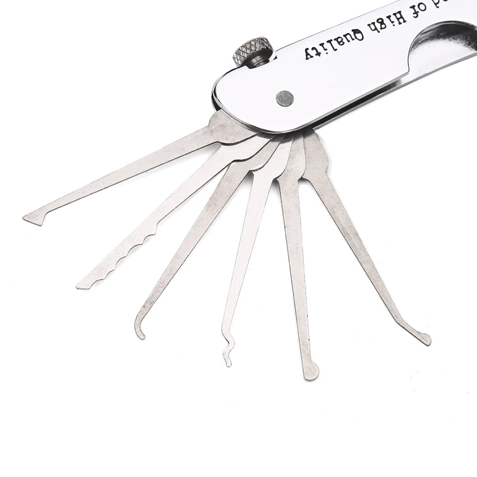 Set di grimaldelli pieghevoli 7 in 1, ganci in acciaio inossidabile con Set di grimaldelli pieghevoli 7 in 1, ganci in acciaio inossidabile con
