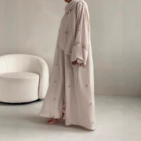 Ensemble de 2 pièces Abaya et Hijab brodés, robe musulmane pour femmes, Abayas de luxe de Dubaï, vêtements islamiques, robe Kaftan, Ramadan, Eid 4