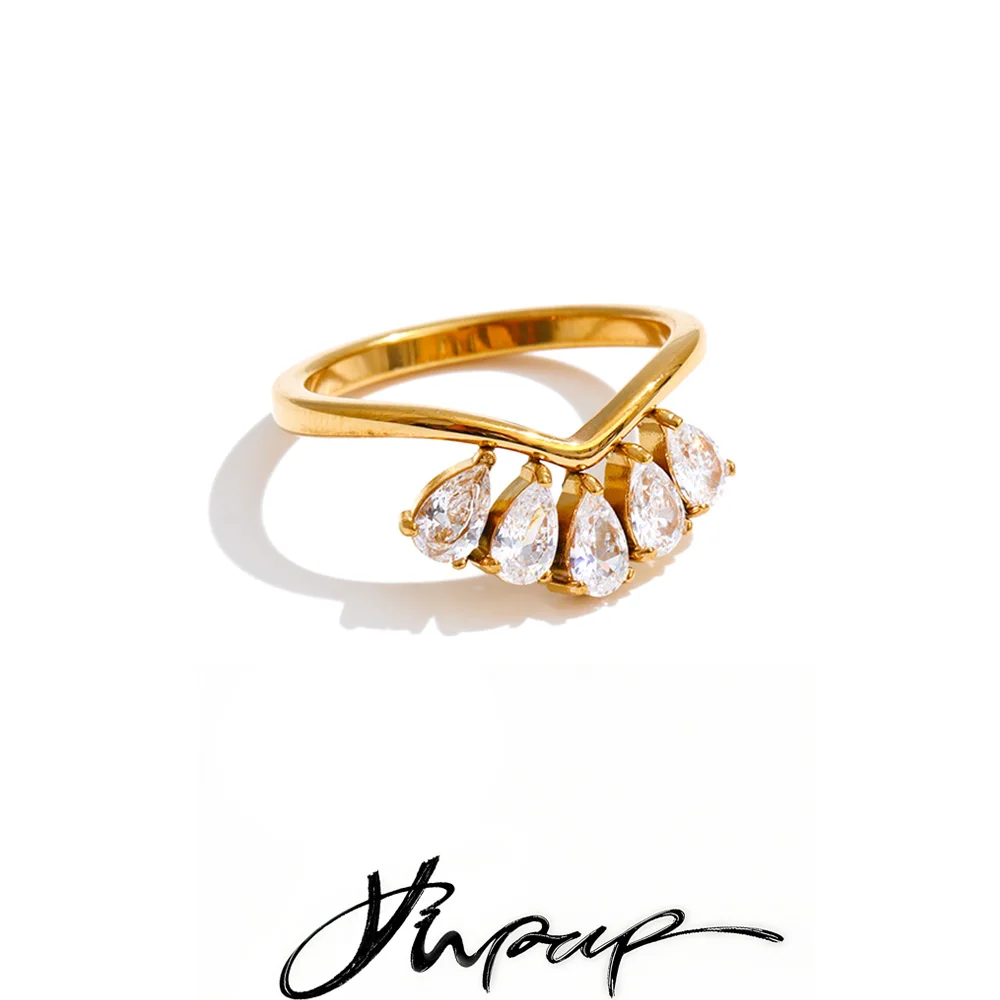 Yhpup Women Cubic Zirconia Flower Ring