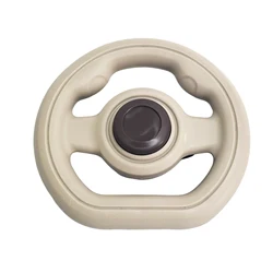 Interactive Stroller Steering Wheel with Fun Honking & 360° Rotation, Easy - Attach Design for Engaging & Calming Rides (Beige)
