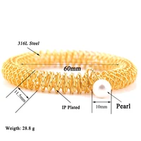 FairLadyHood 2018 Wedding Gold Color Bracelets & Bangles Bracelet With Pearl For Women Metal Chain Bracelet Fashion Jewelry 2