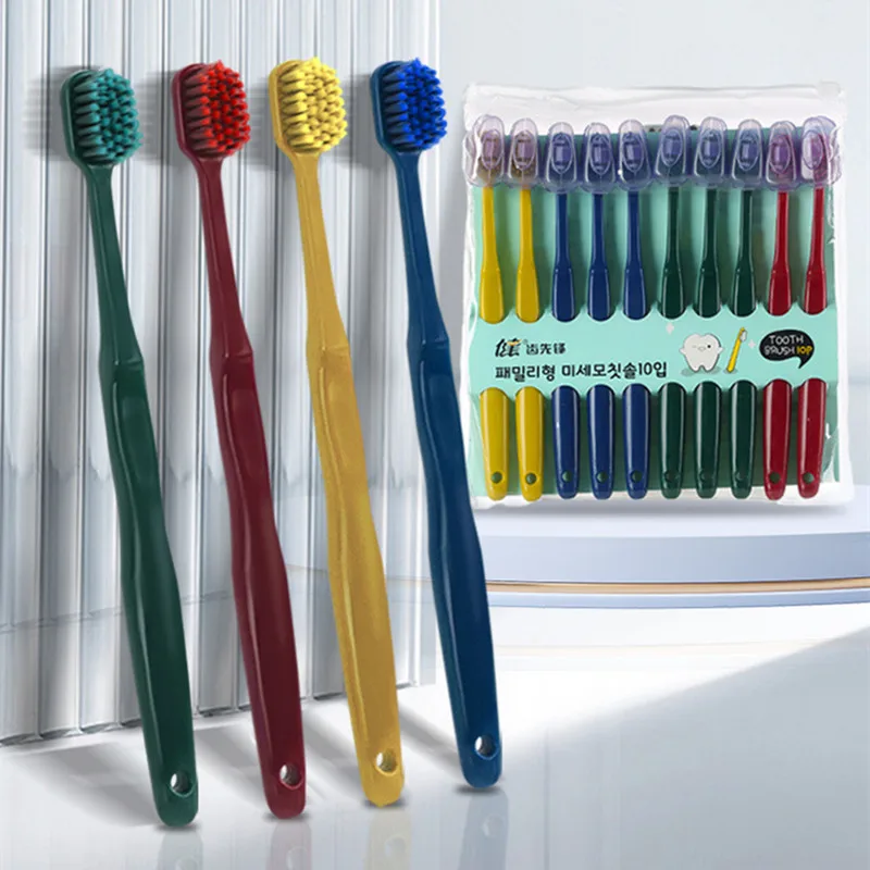 

10pcs Family Suit Toothbrush Soft Adult Cleancare Gums Fine Hair Home Unisex Healthy Teeth Cleaning Brushes