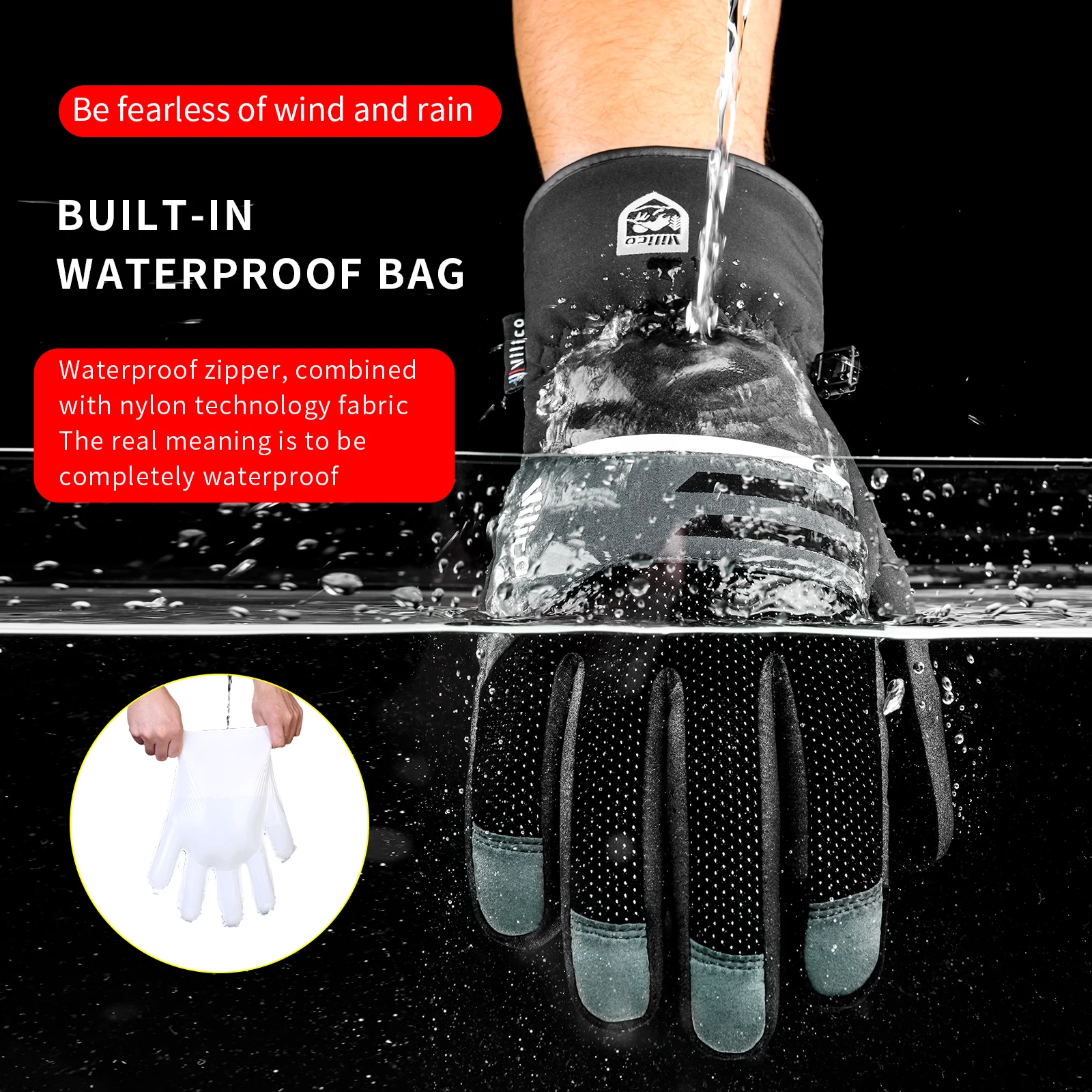 Autumn Winter Outdoor Sports Cycling Durable Velvet Warm Gloves Touch Screen Waterproof Windproof Anti-slip Cold Resistant 4