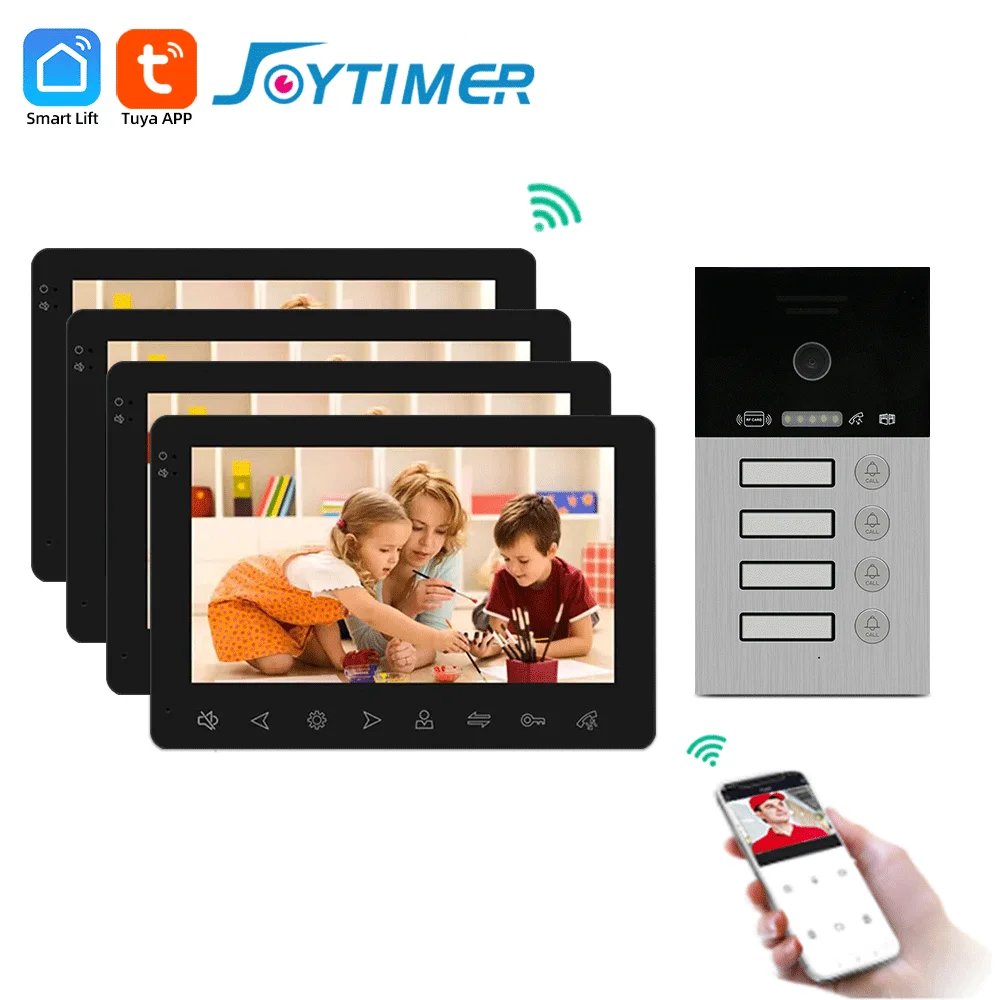 

Joytimer Tuya Smart phone 7 Inch WIFI wireless Video intercoms For Home 1/2/3/4F indoor Monitor Doorbell With RFIC Unlock System